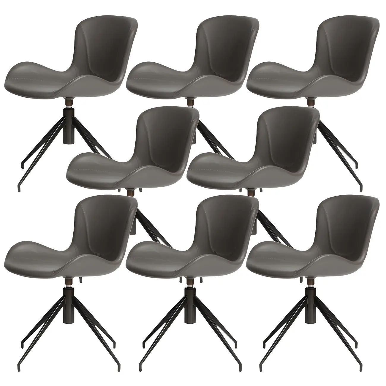 Swivel Industrial Faux Leather Low Back Dining Chair Image - 14 | homeyfad