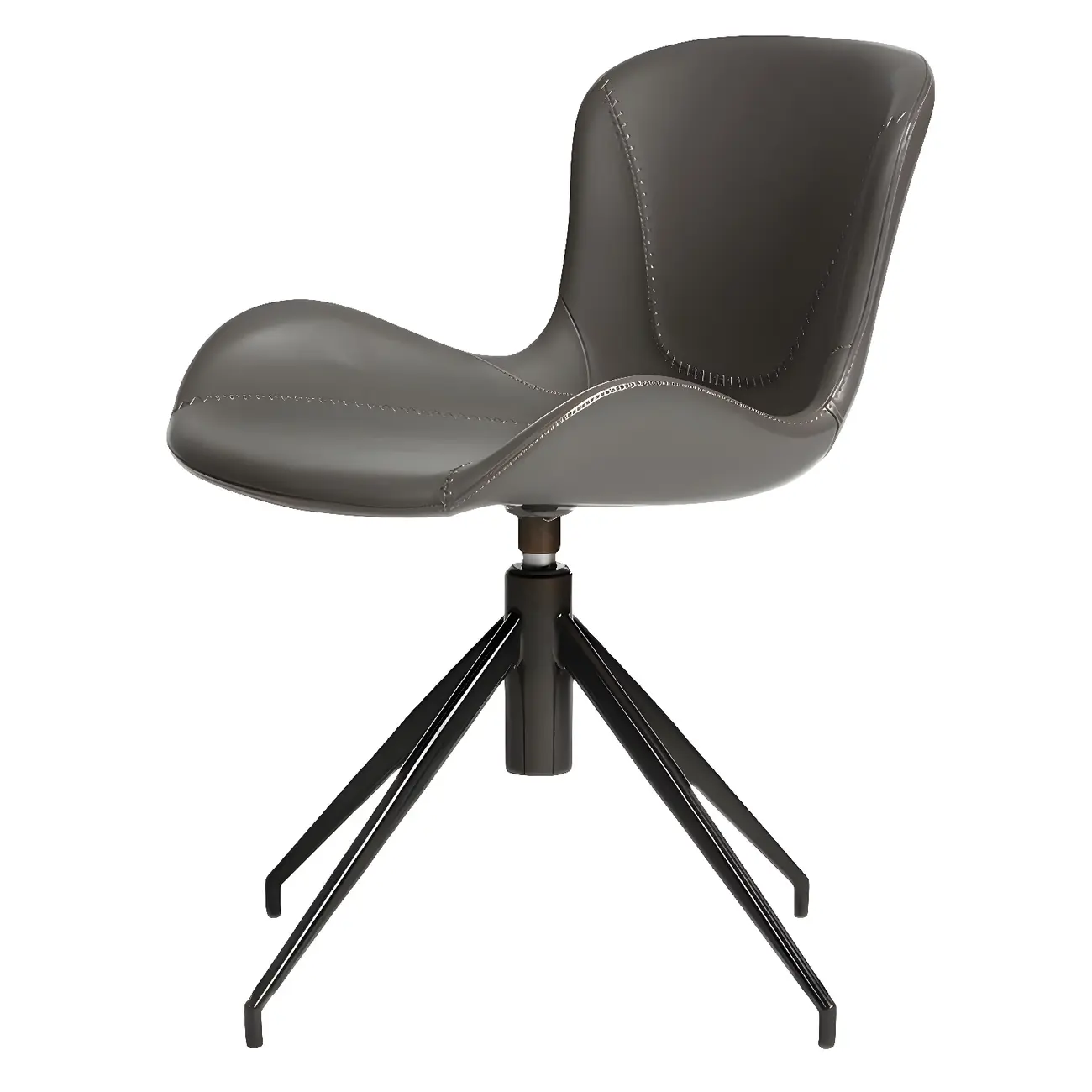 Swivel Industrial Faux Leather Low Back Dining Chair Image - 16 | homeyfad