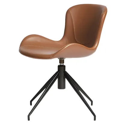 Swivel Industrial Faux Leather Low Back Dining Chair Image - 17