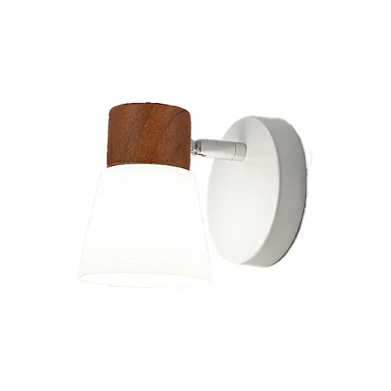 Mini White Natural Wood Metal Wall Sconce Image - 16 | homeyfad