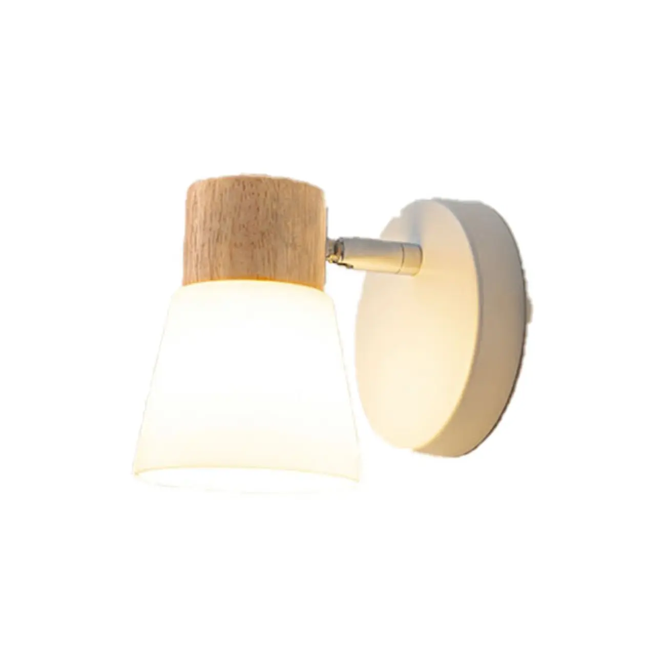 Mini White Natural Wood Metal Wall Sconce Image - 11 | homeyfad