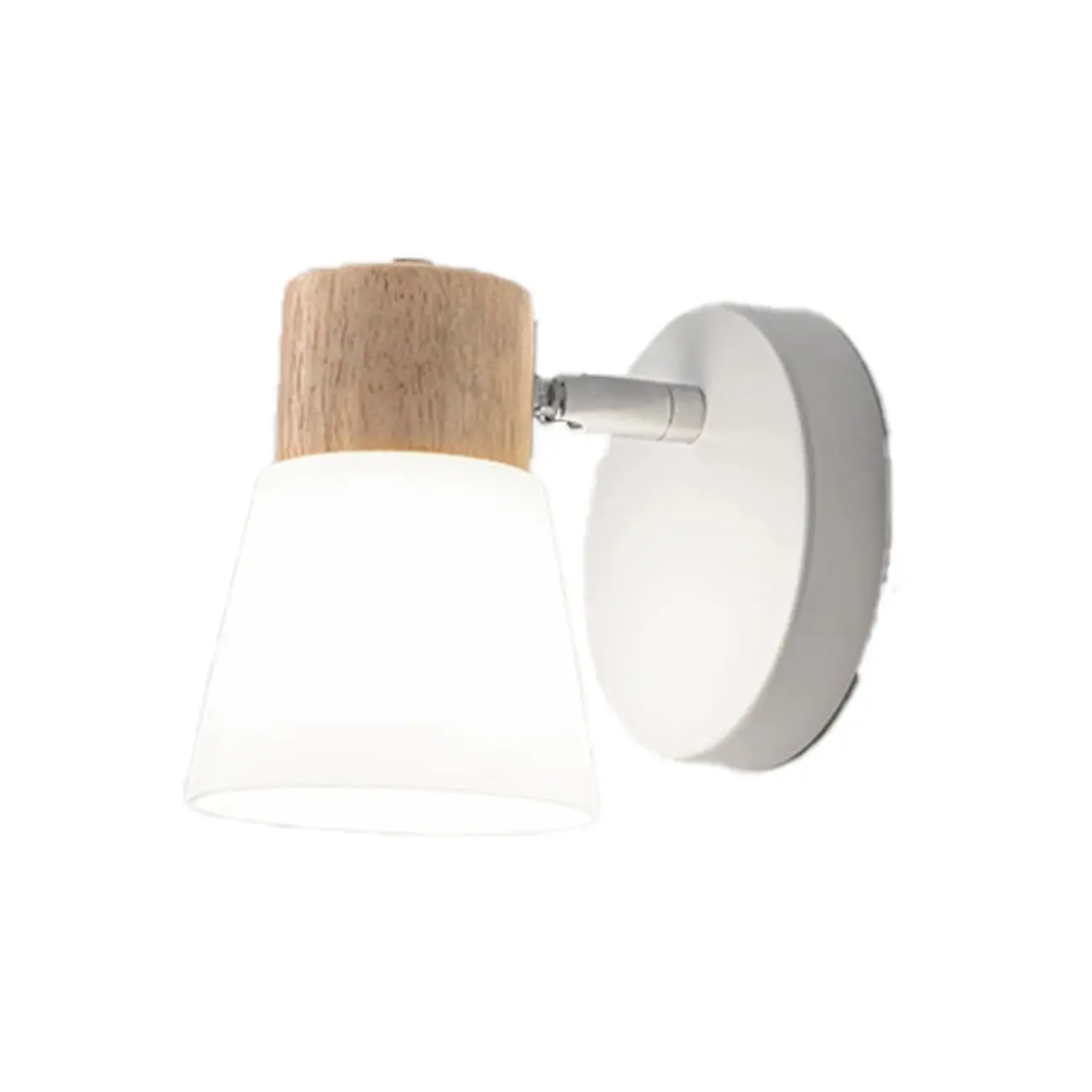 Mini White Natural Wood Metal Wall Sconce Image - 18 | homeyfad
