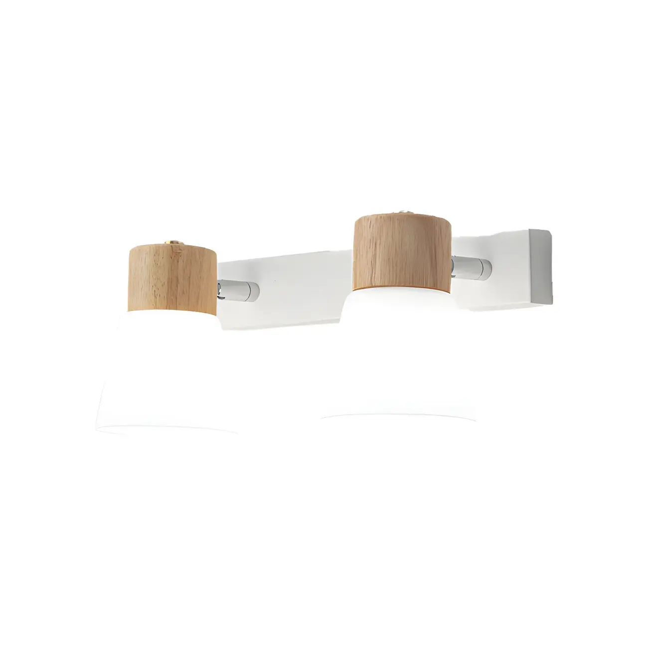Mini White Natural Wood Metal Wall Sconce Image - 19 | homeyfad