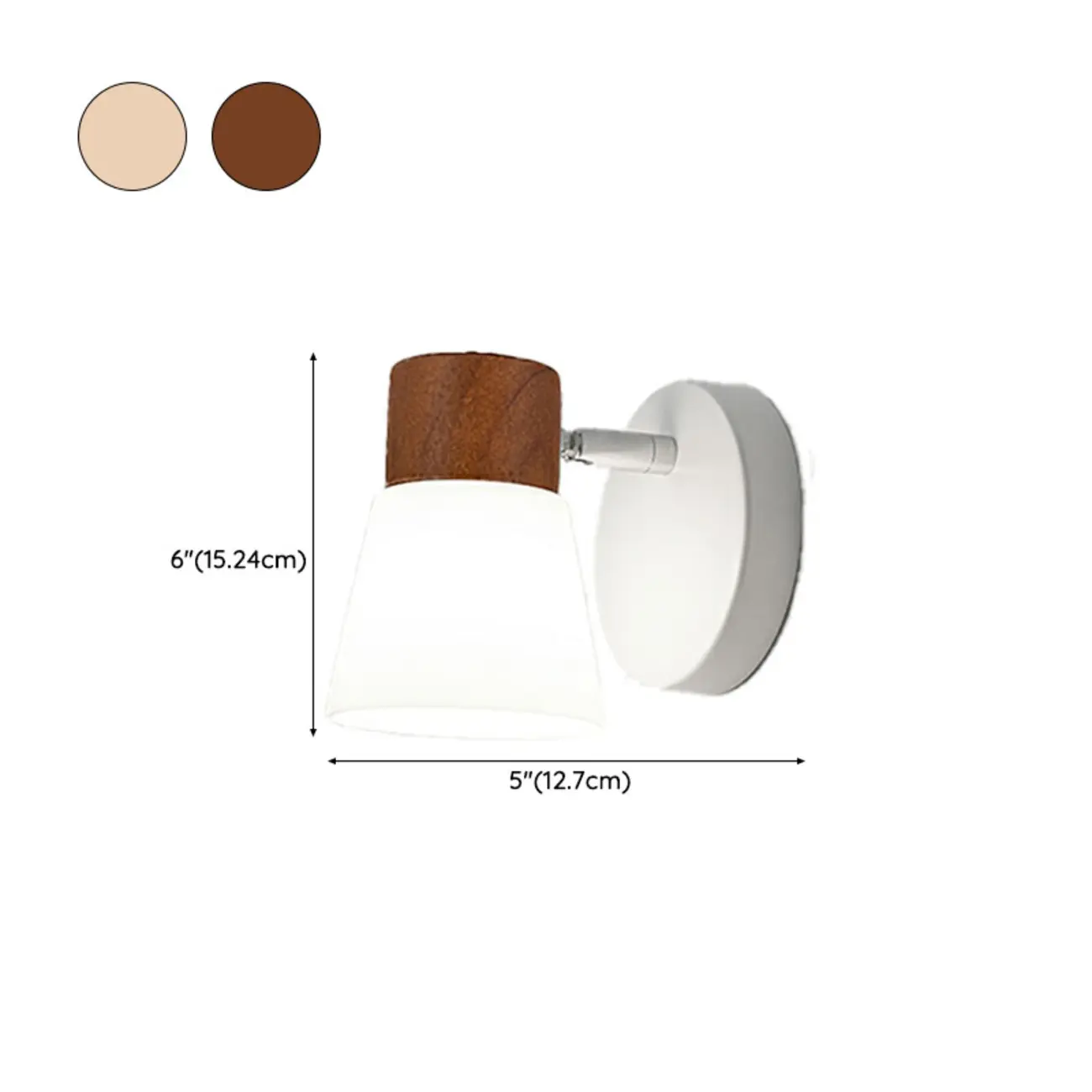 Mini White Natural Wood Metal Wall Sconce #size | homeyfad
