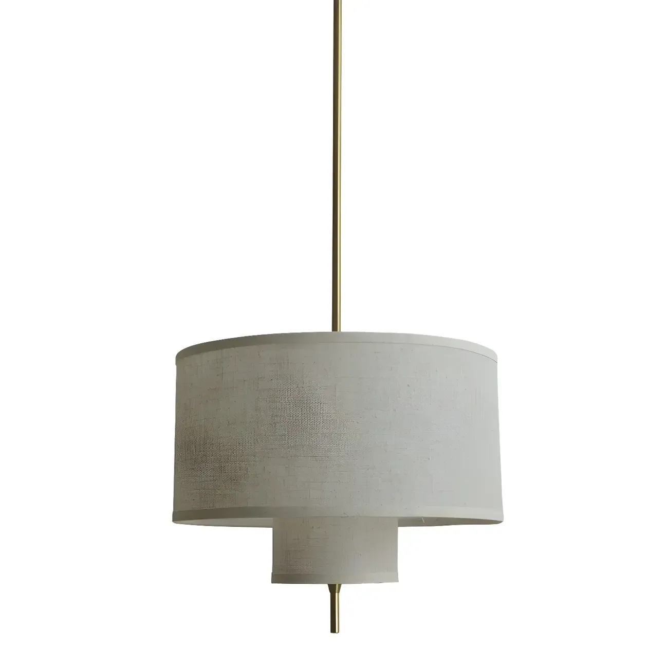 Modern Fabric Double Layer Drum Pendant Light Image - 12