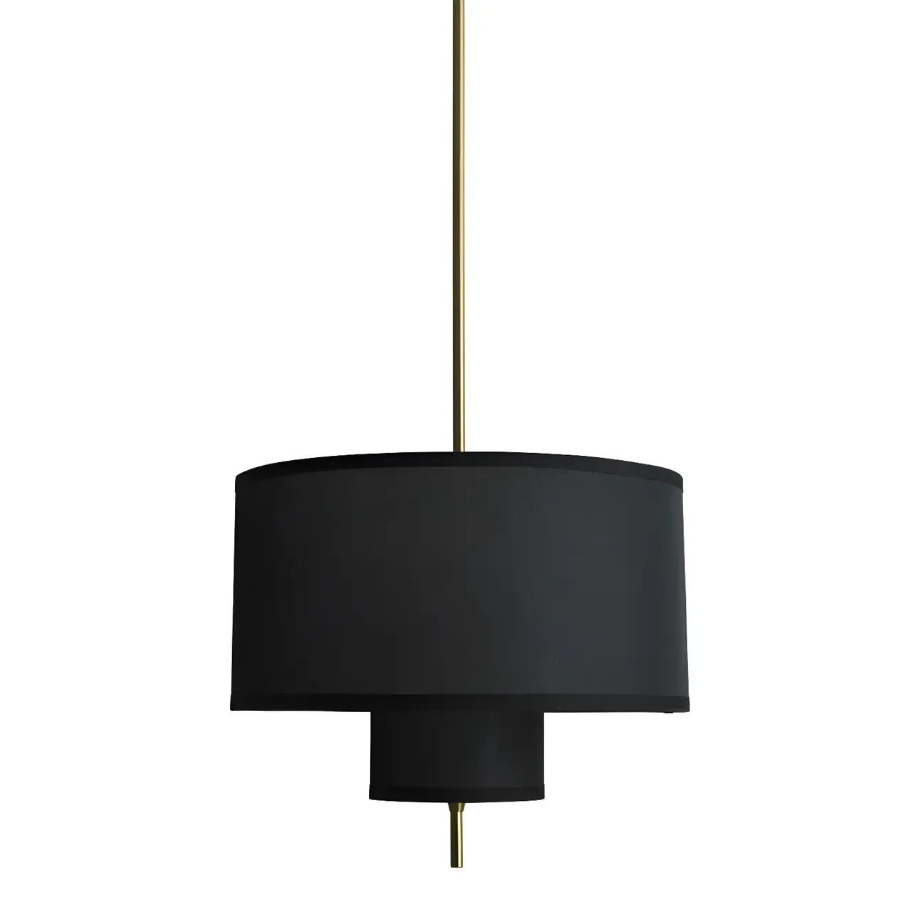 Modern Fabric Double Layer Drum Pendant Light Image - 13
