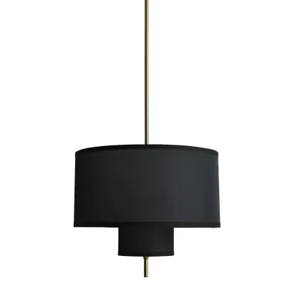 Modern Fabric Double Layer Drum Pendant Light Image - 13