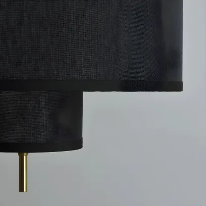 Modern Fabric Double Layer Drum Pendant Light Image - 9