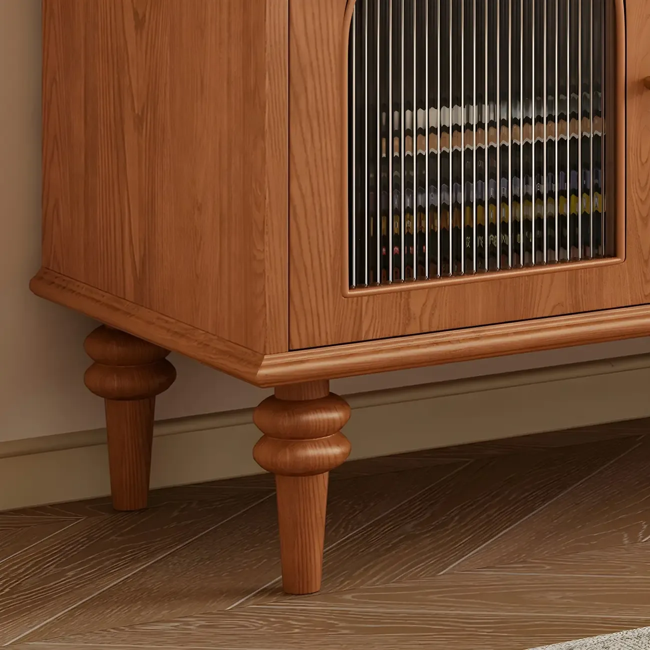 Traditional Wooden Mueble Para TV Stand with Drawers & Cabinet Image - 13