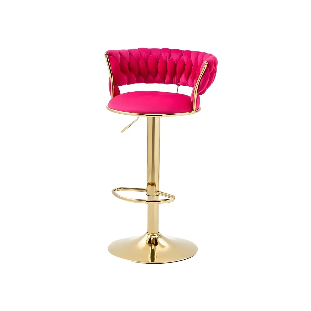 Gold Base Low Back Adjustable Swivel Bar Stool | HomeyFad
