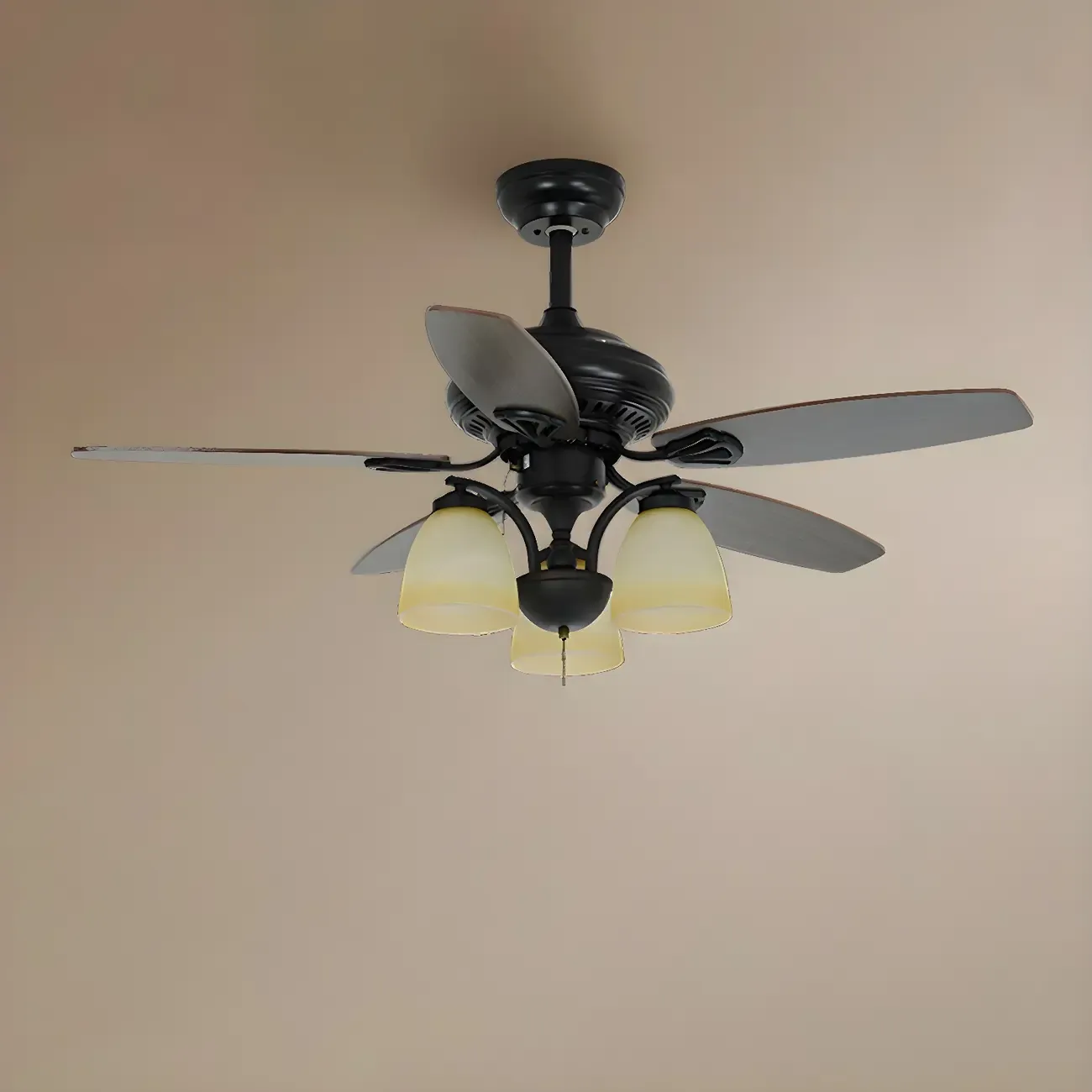 52-Inch Modern Black Chandelier Ceiling Fan with Remote