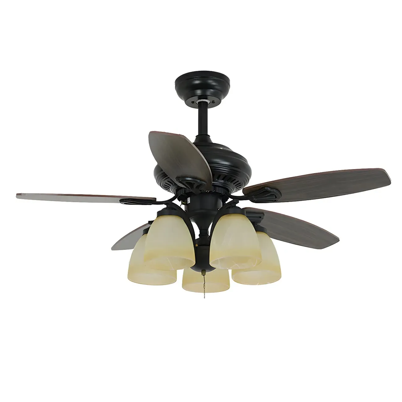 52-Inch Modern Black Chandelier Ceiling Fan with Remote