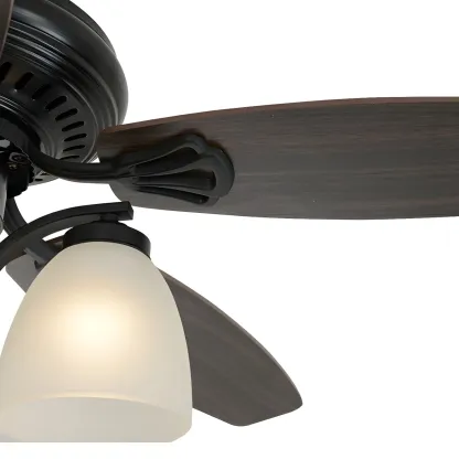 52-Inch Modern Black Chandelier Ceiling Fan with Remote