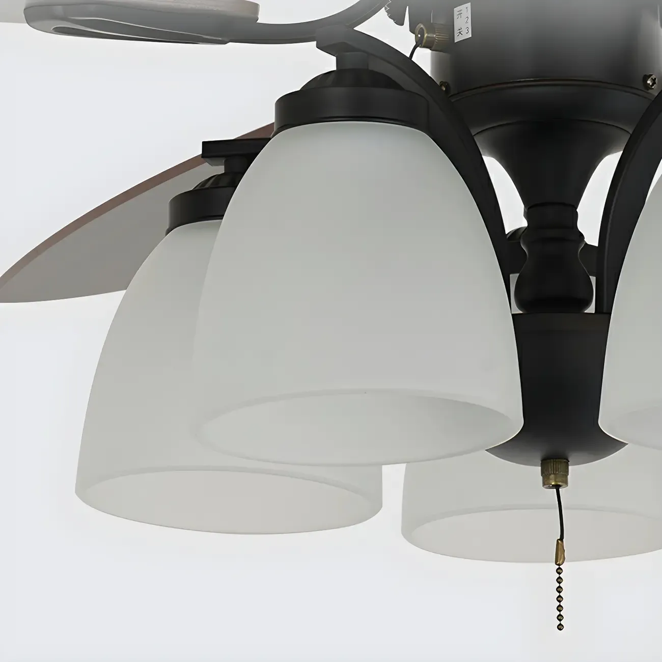 52-Inch Modern Black Chandelier Ceiling Fan with Remote