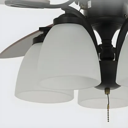 52-Inch Modern Black Chandelier Ceiling Fan with Remote
