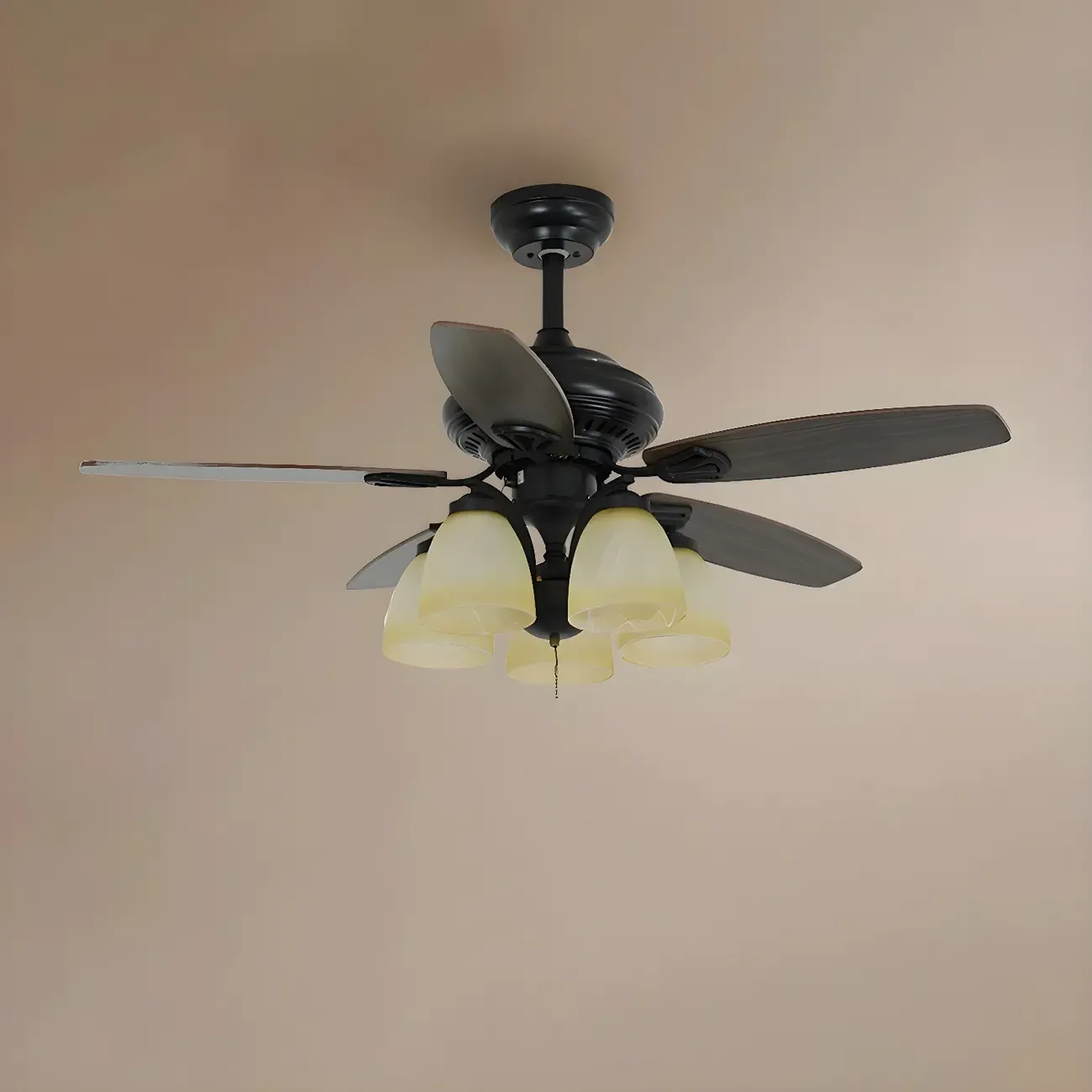 52-Inch Modern Black Chandelier Ceiling Fan with Remote