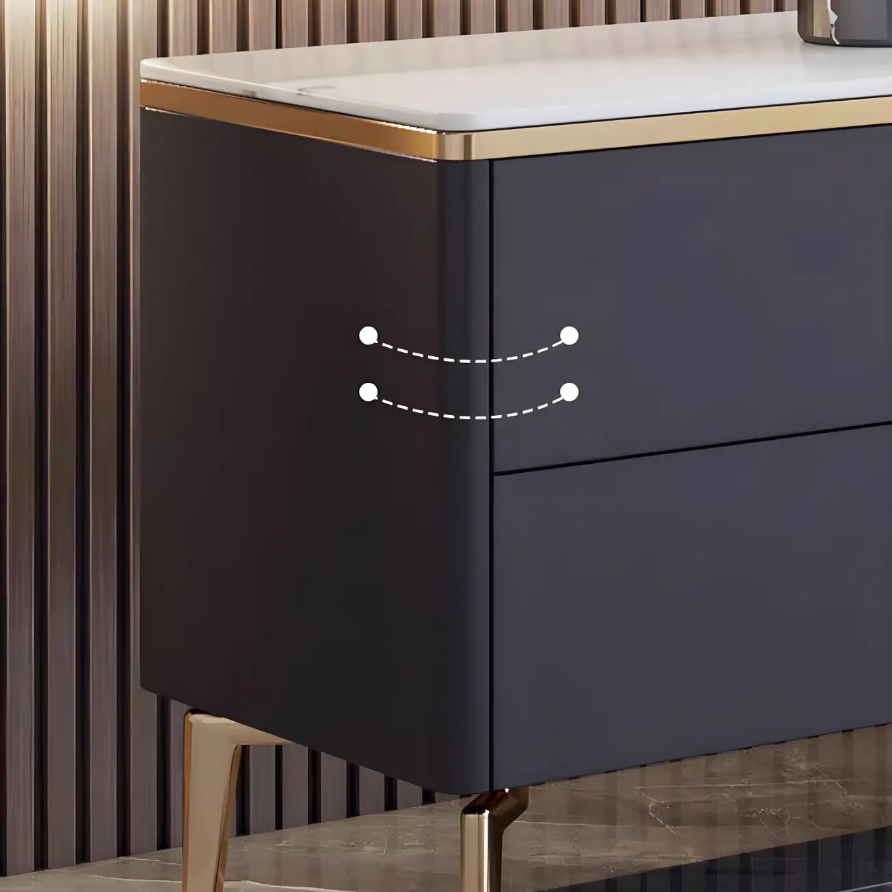 Industrial Stone Mueble Para TV Stand with Drawers for Restroom Image - 6 | homeyfad