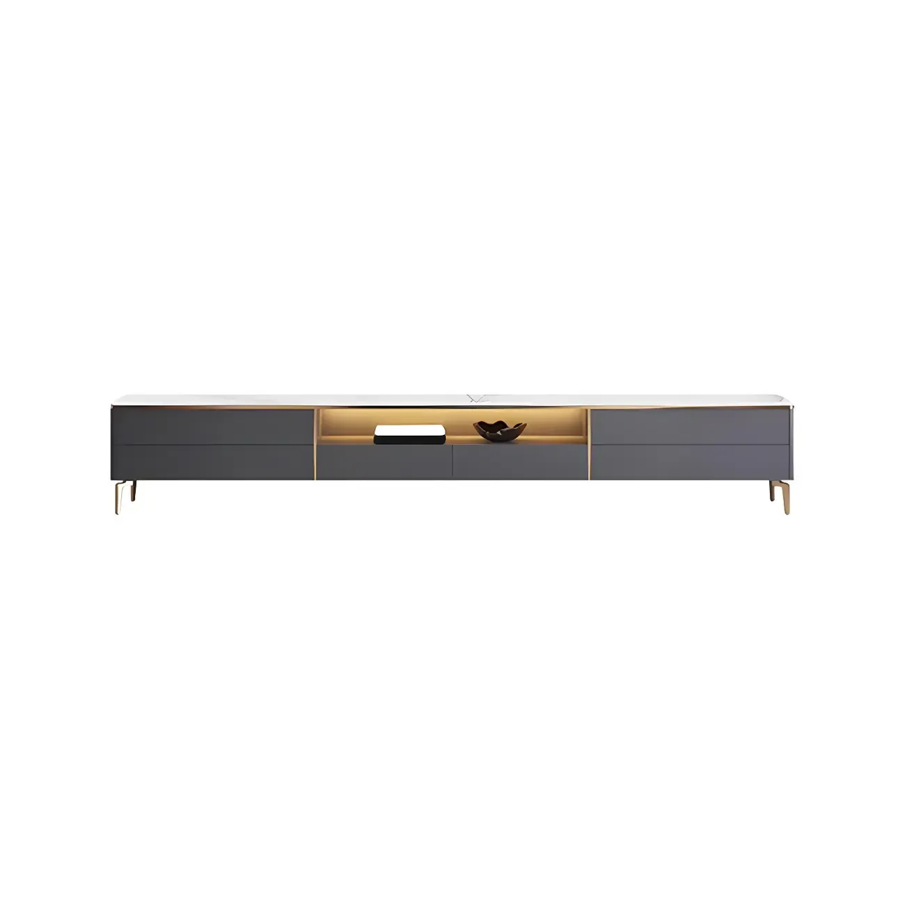 Industrial Stone Mueble Para TV Stand with Drawers for Restroom Image - 8