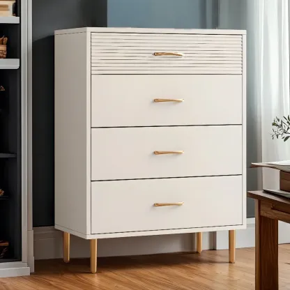 Glam Wooden Storage Double Dresser with Drawers for Bedroom Image - 2