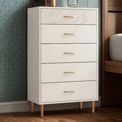 Glam Wooden Storage Double Dresser with Drawers for Bedroom Image - 3