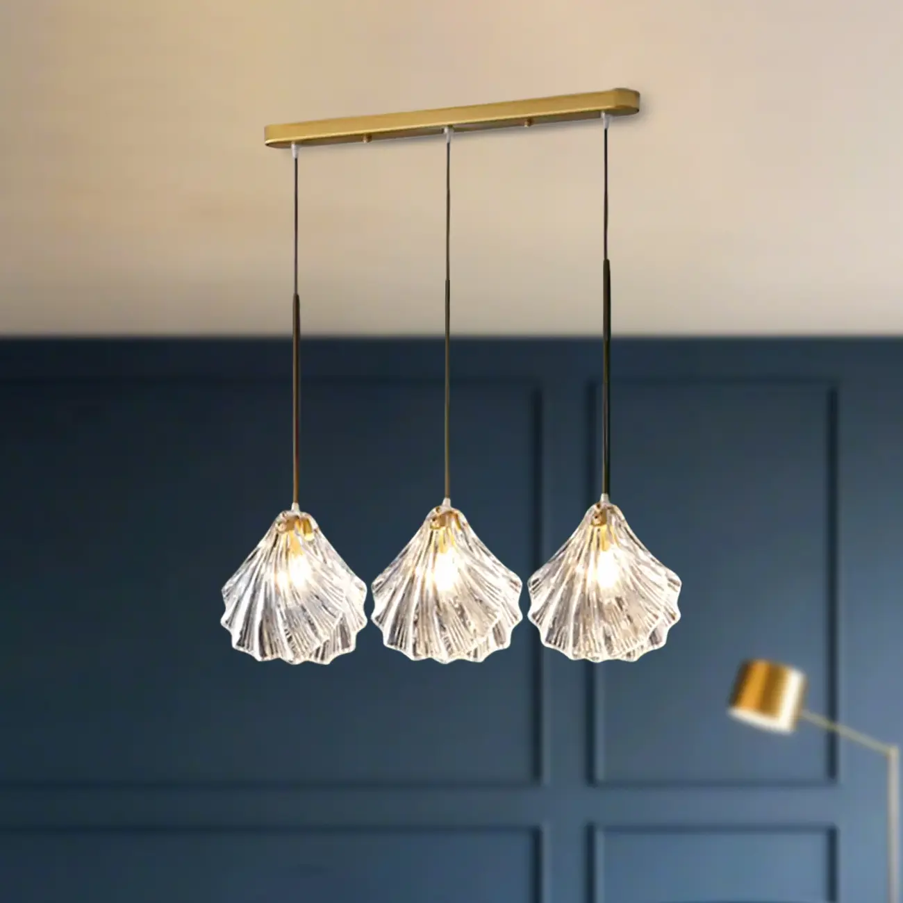 Contemporary Glass 3-Light Adjustable Island Pendant Light Image - 5 | homeyfad