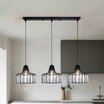 Contemporary Crystal Island Pendant Light for Kitchen Image - 5
