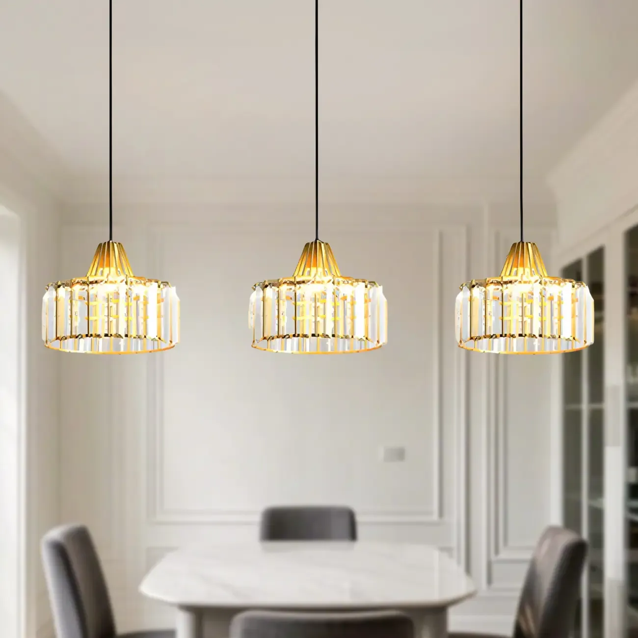 Contemporary Crystal Island Pendant Light for Kitchen Image - 6