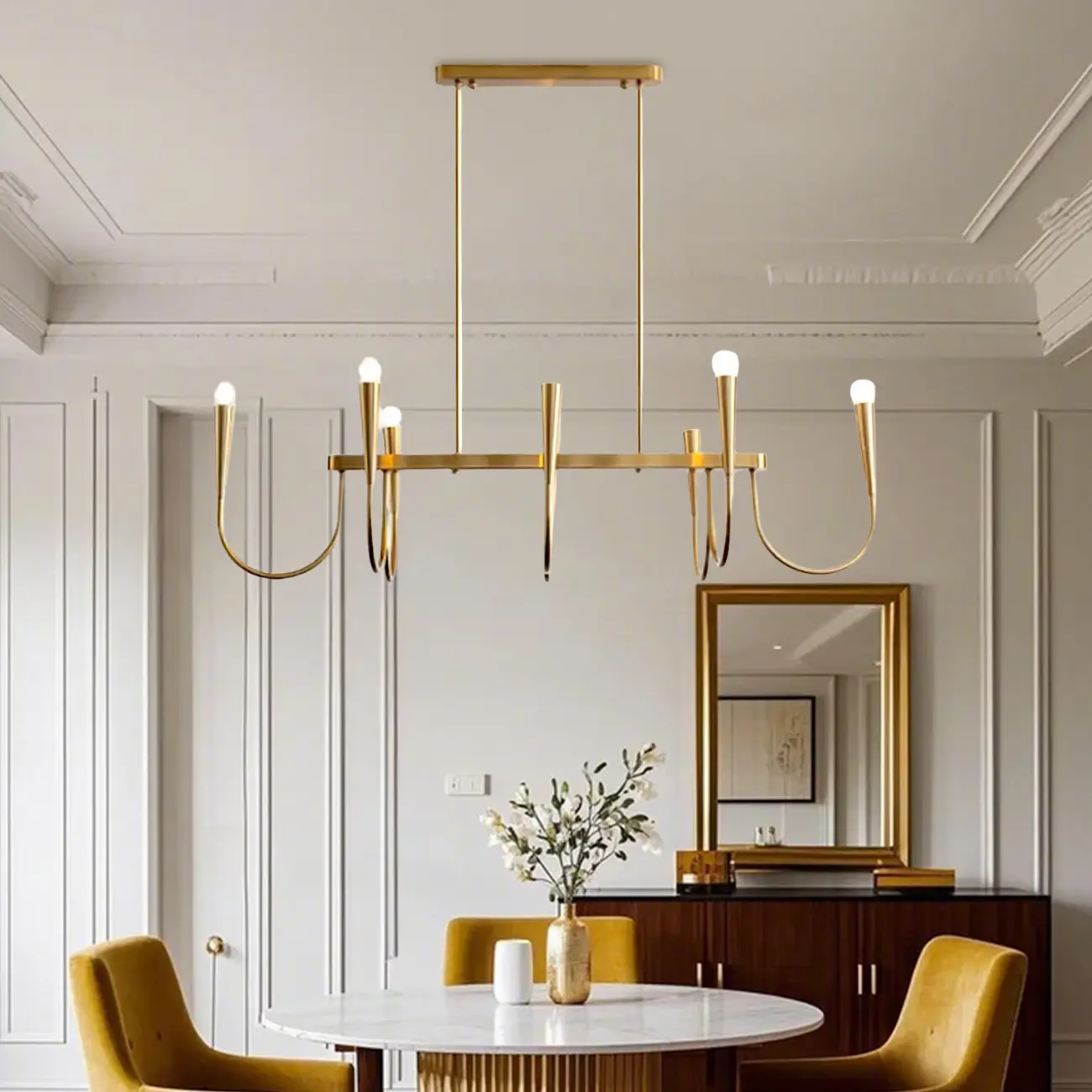 Modern Gold Adjustable Island Pendant Light for Kitchen Image - 1 | homeyfad