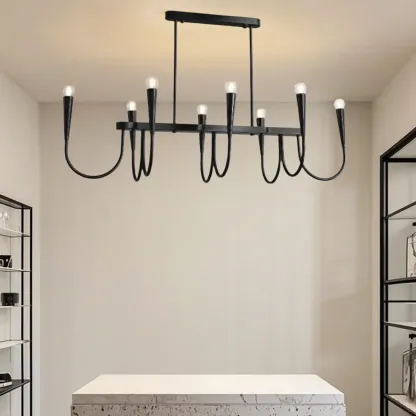 Modern Gold Adjustable Island Pendant Light for Kitchen Image - 6