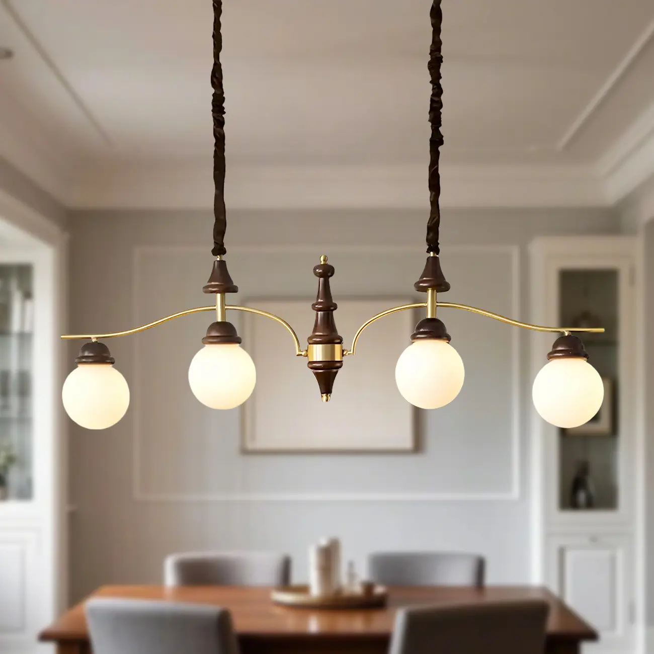 Kitchen Modern Brown Glass Globe Island Pendant Light Image - 1 | homeyfad