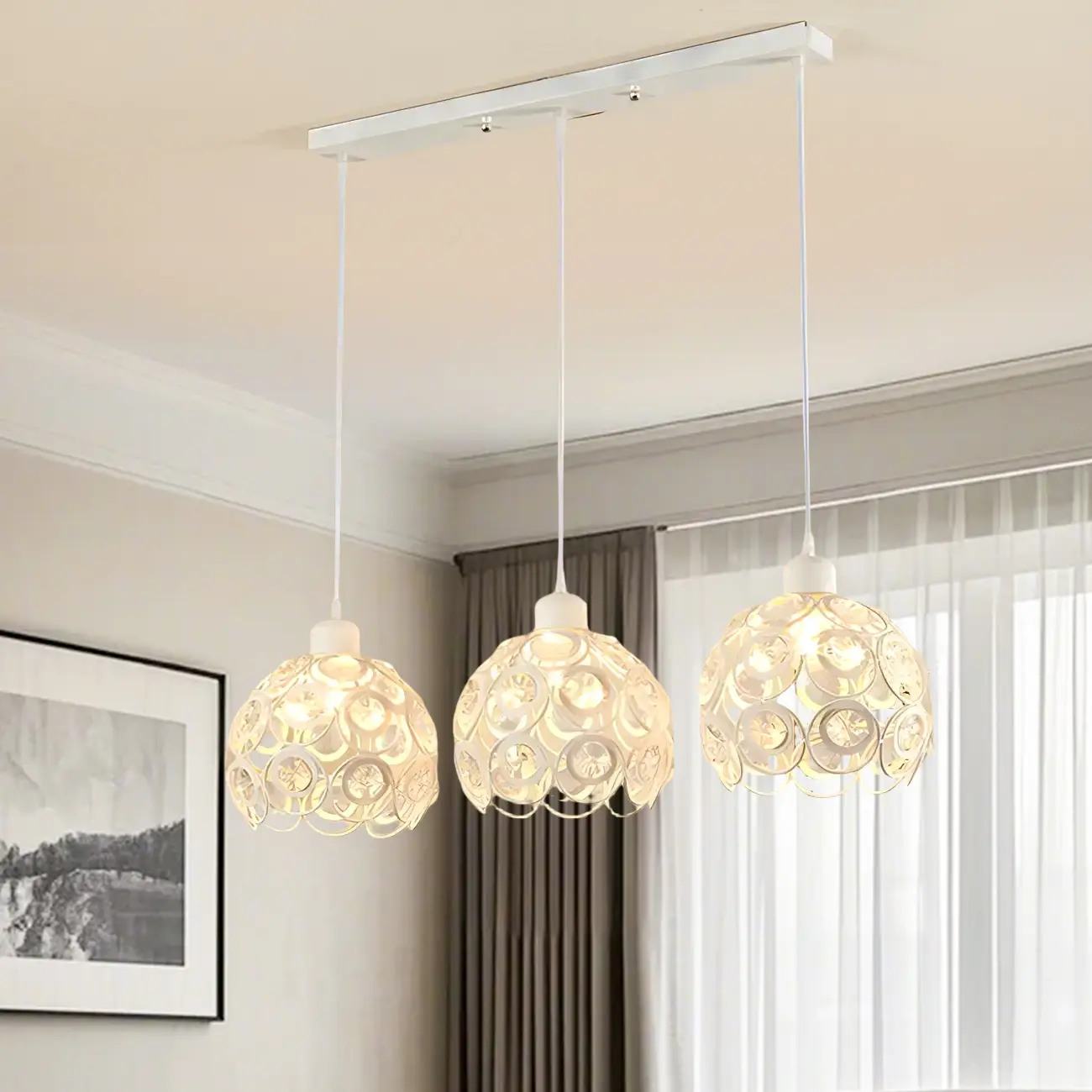Modern Crystal Dome Island Pendant Light for Kitchen Image - 2 | homeyfad