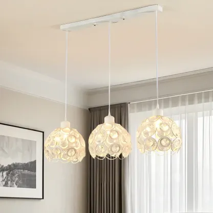 Modern Crystal Dome Island Pendant Light for Kitchen Image - 2