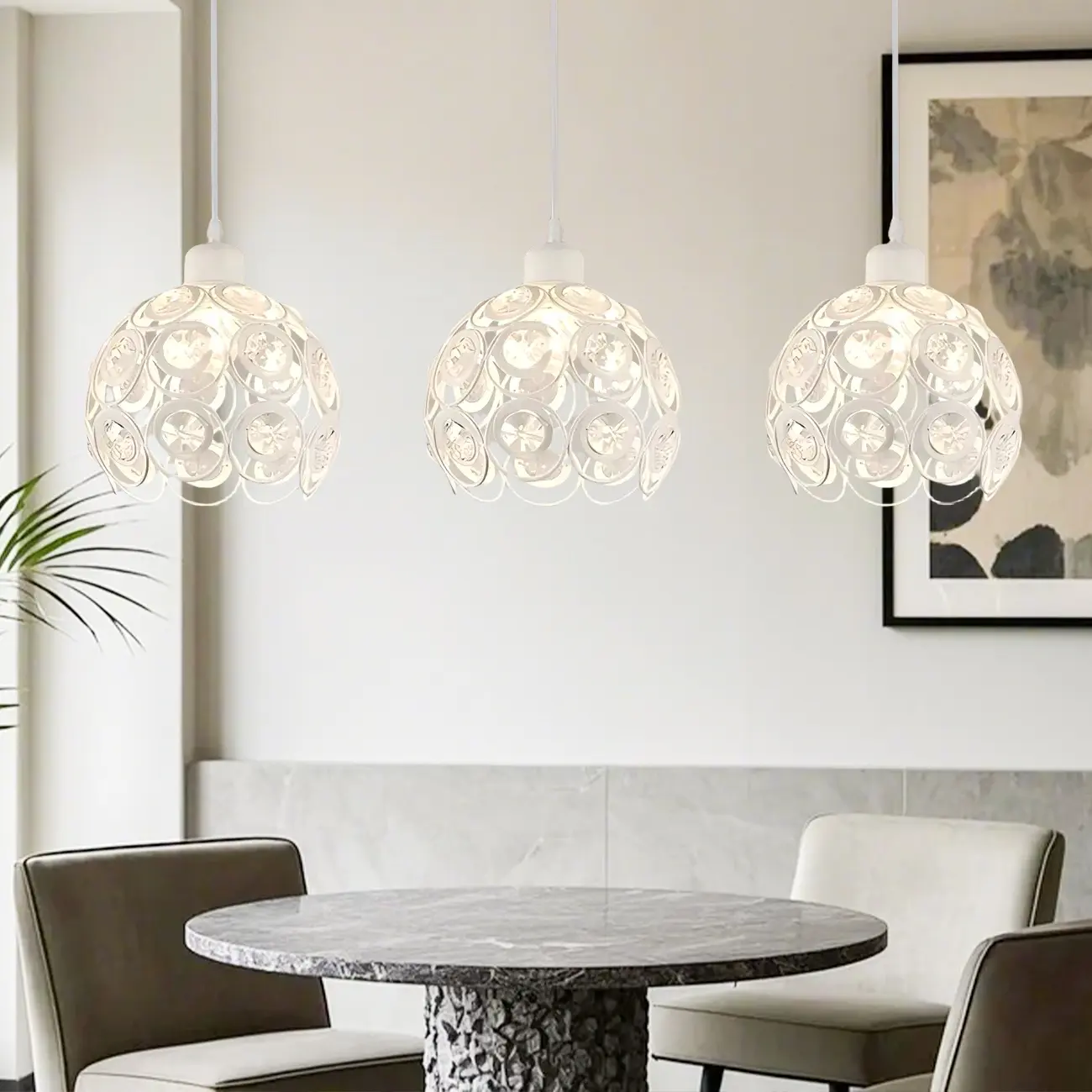 Modern Crystal Dome Island Pendant Light for Kitchen Image - 3 | homeyfad