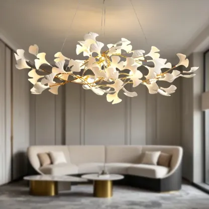 Irregular Gold 6-Light Ceramic Island Pendant Light Image - 1