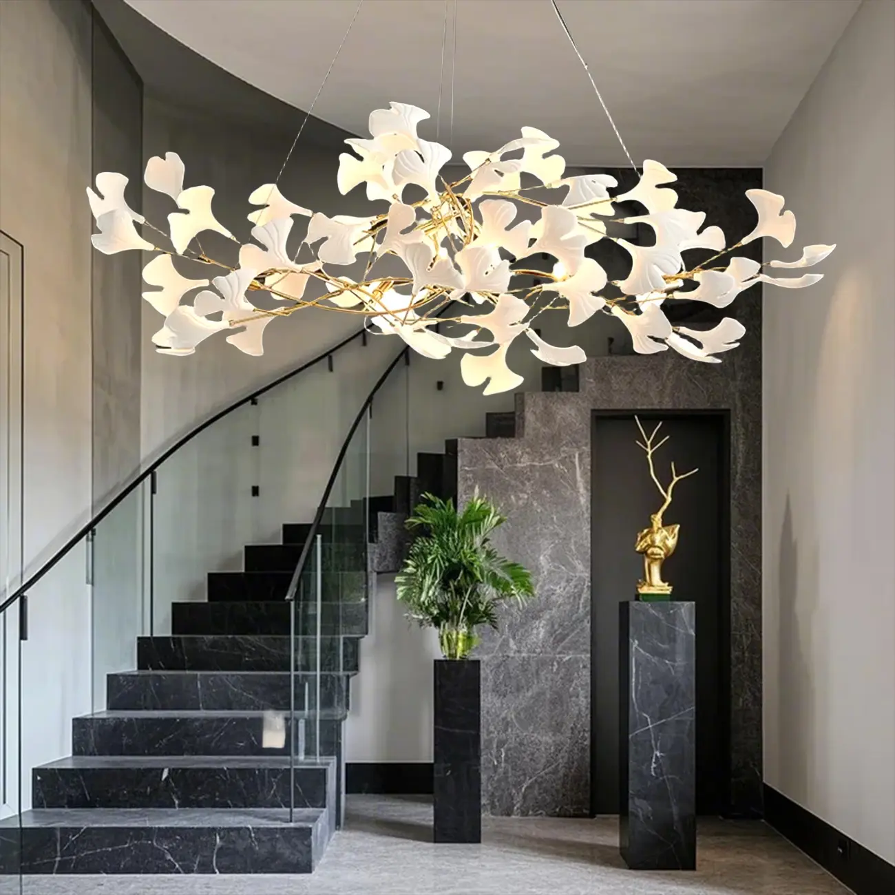 Irregular Gold 6-Light Ceramic Island Pendant Light Image - 2 | homeyfad