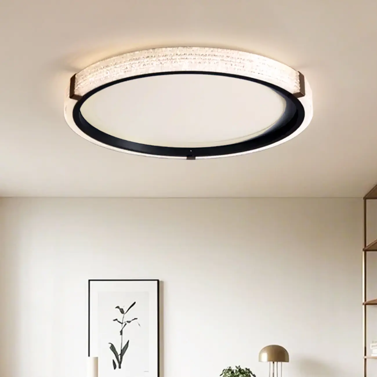 Dimmable White Flush Mount LED Ceiling Light for Living Room Image - 7 | homeyfad