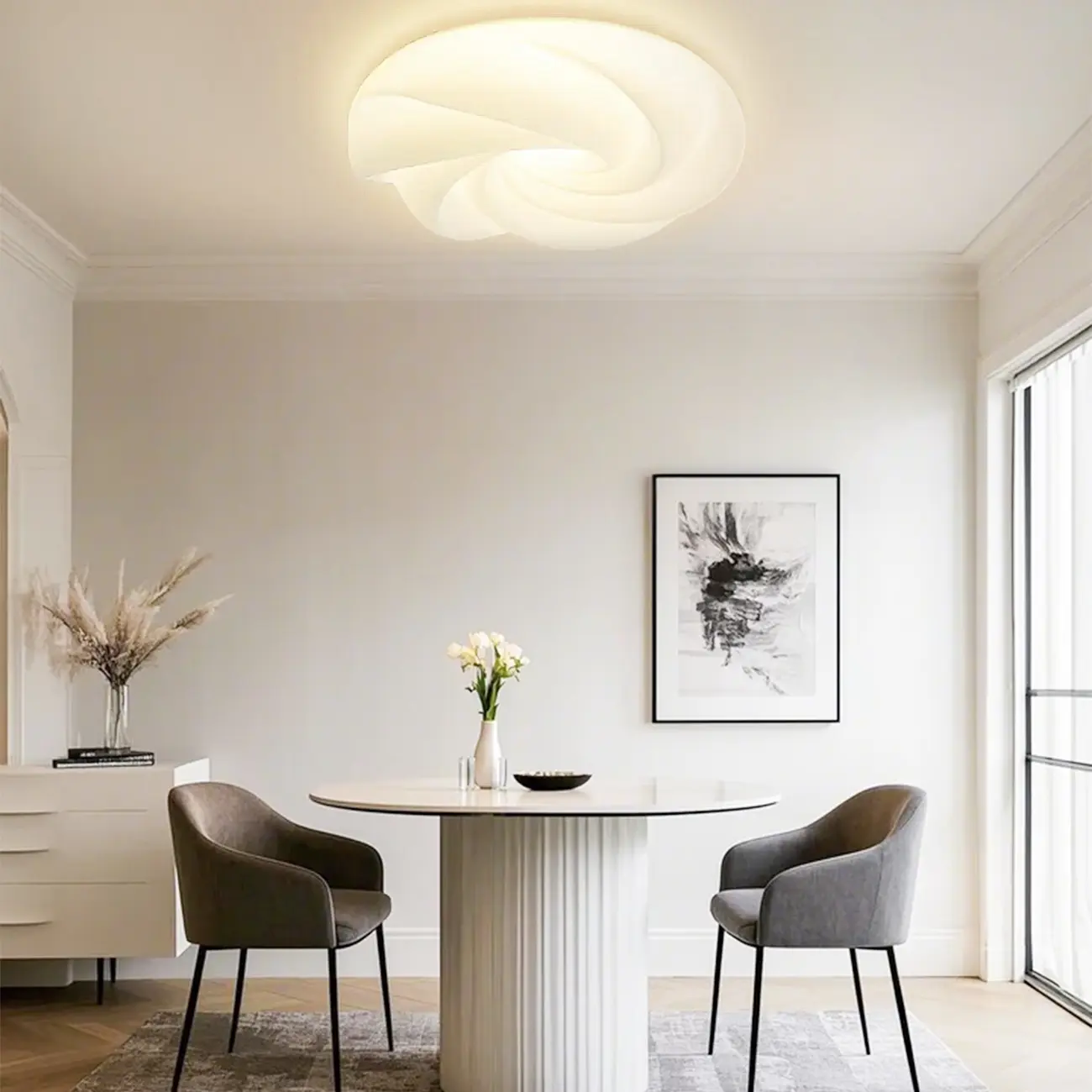 Elegant LED Flush Mount Ceiling Light for Bedroom Decor Image - 1 | homeyfad