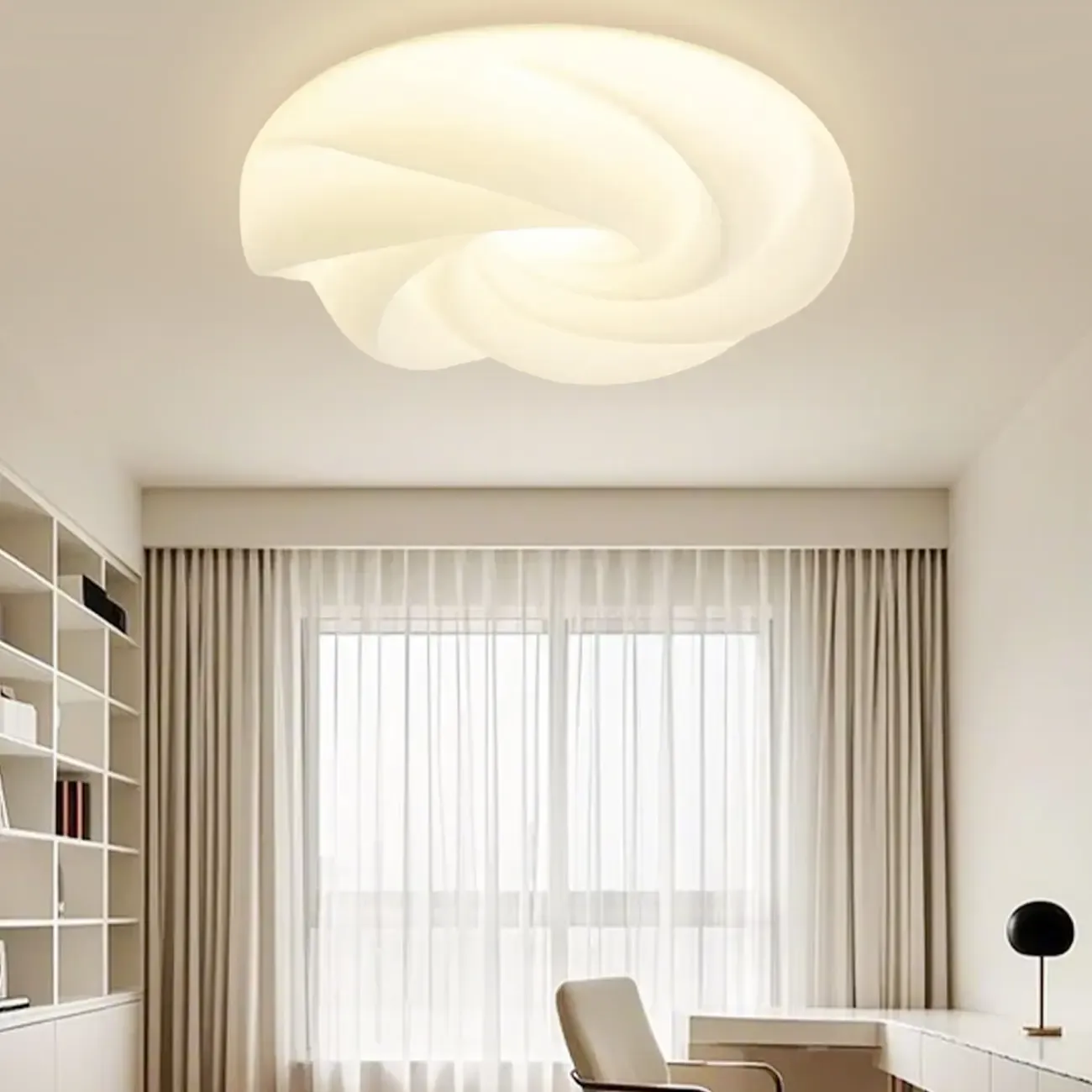 Elegant LED Flush Mount Ceiling Light for Bedroom Decor Image - 2