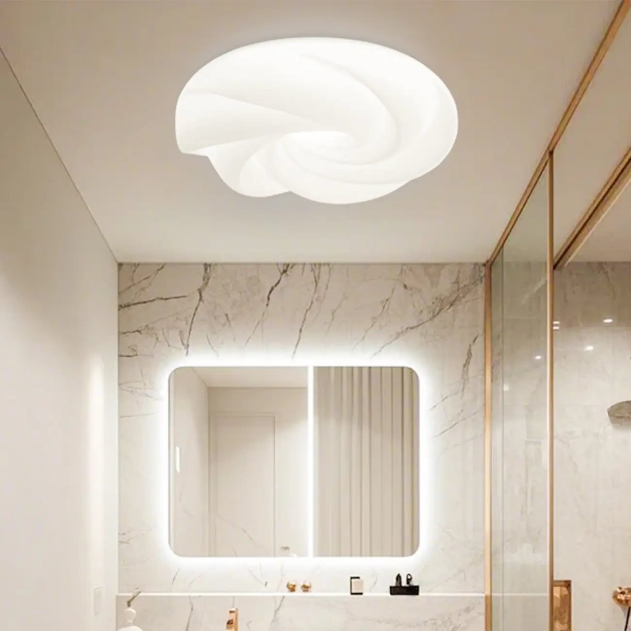 Elegant LED Flush Mount Ceiling Light for Bedroom Decor Image - 4 | homeyfad