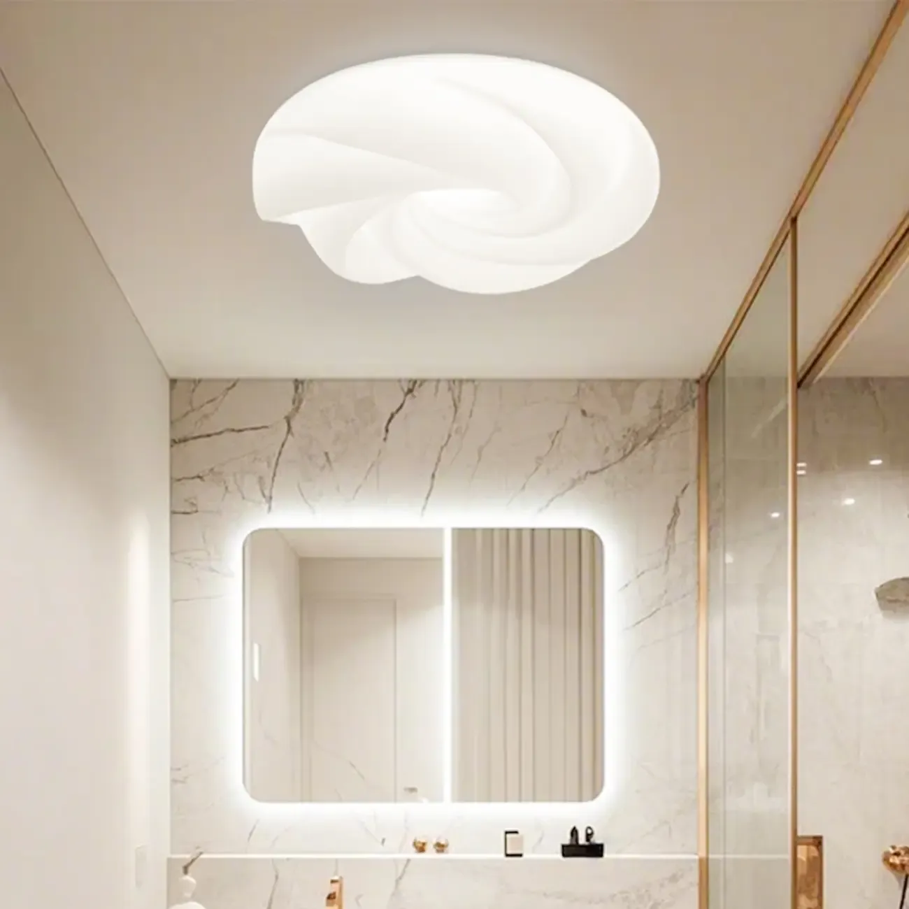 Elegant LED Flush Mount Ceiling Light for Bedroom Decor Image - 4