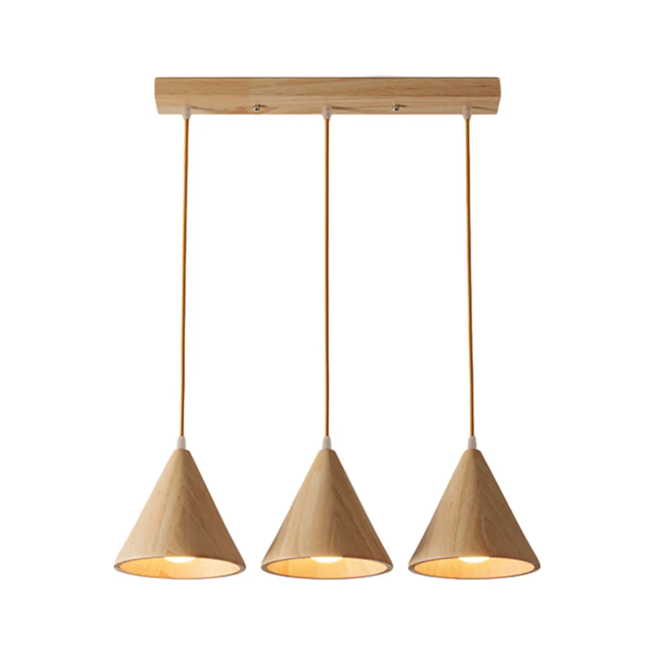 Modern Wood Cone LED Pendant Lights for Kitchen Image - 5 | homeyfad
