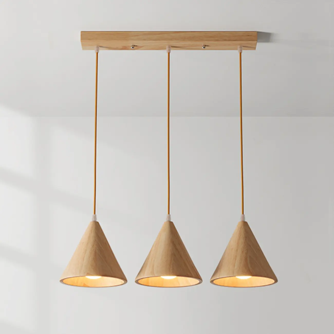 Modern Wood Cone LED Pendant Lights for Kitchen Image - 6 | homeyfad