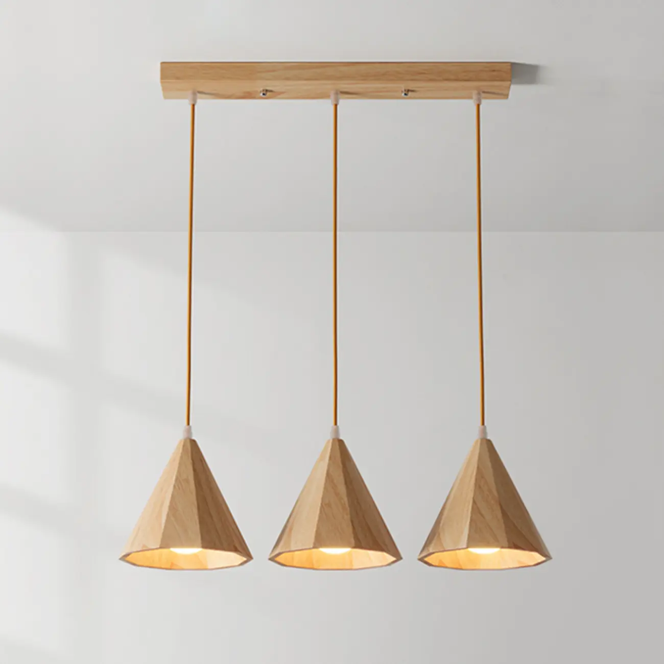 Modern Wood Cone LED Pendant Lights for Kitchen Image - 7 | homeyfad