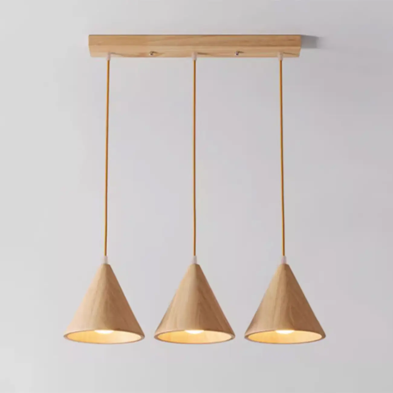 Modern Wood Cone LED Pendant Lights for Kitchen Image - 8 | homeyfad