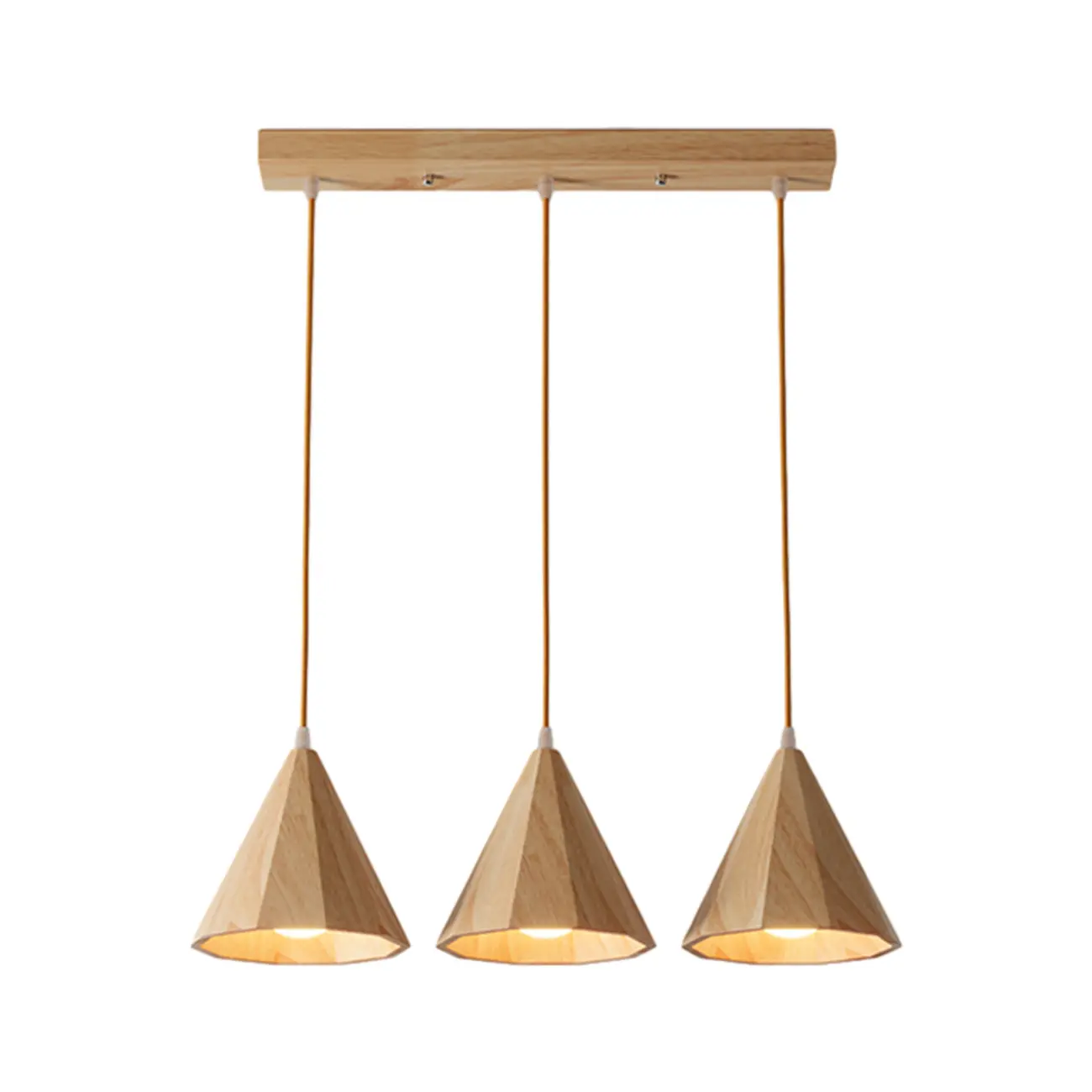 Modern Wood Cone LED Pendant Lights for Kitchen Image - 9 | homeyfad
