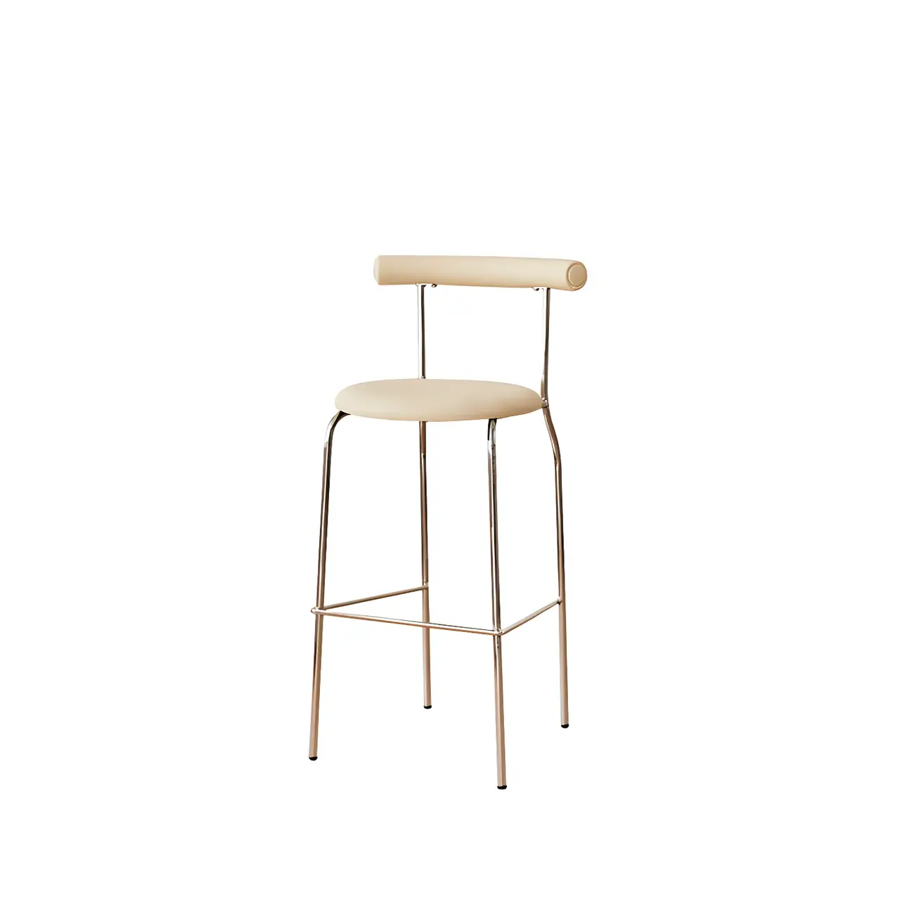Modern Metal Comfort Cushion Durable High-Back Bar Stool Image - 8 | homeyfad