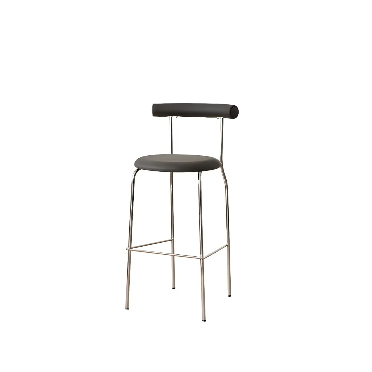 Modern Metal Comfort Cushion Durable High-Back Bar Stool Image - 9