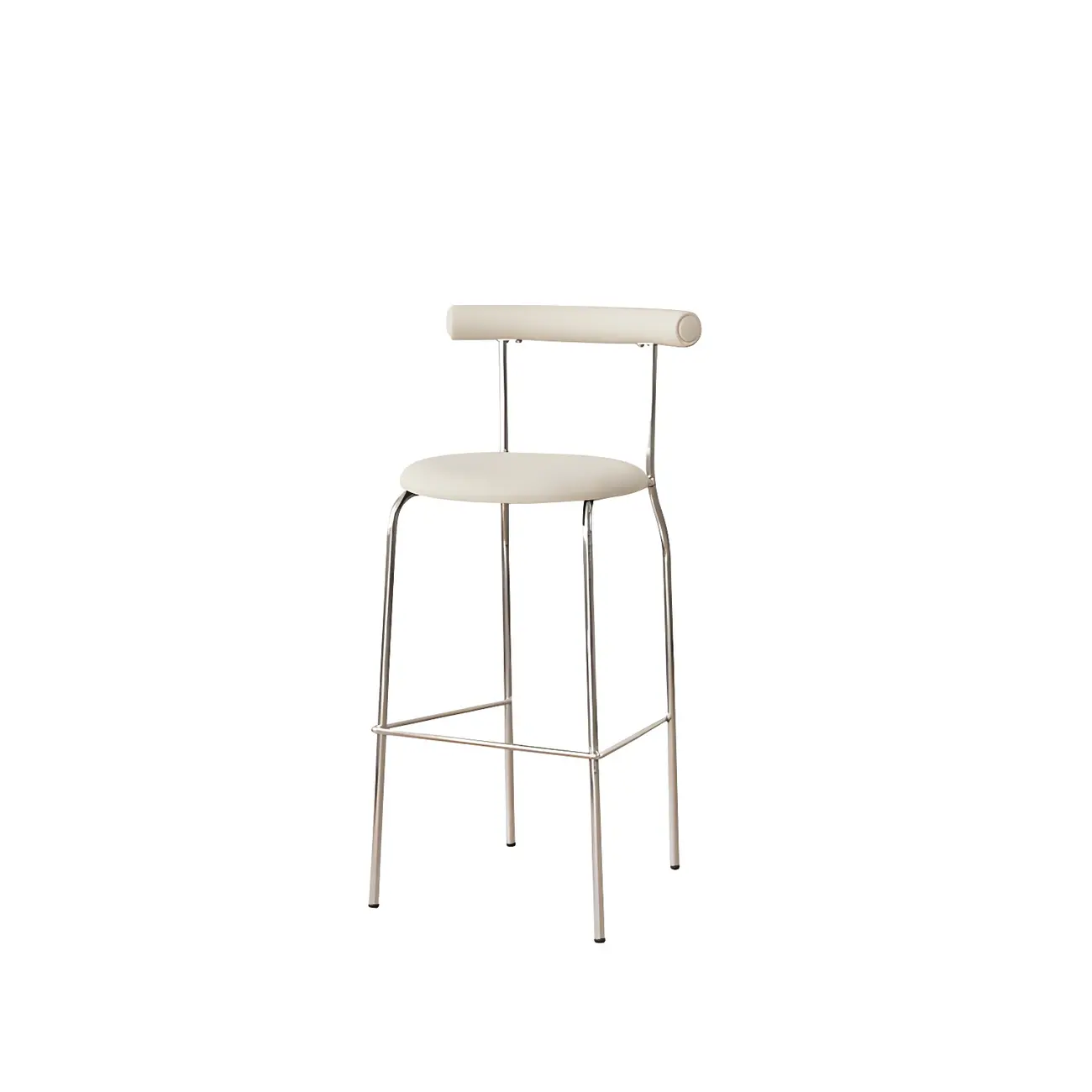 Modern Metal Comfort Cushion Durable High-Back Bar Stool Image - 10 | homeyfad