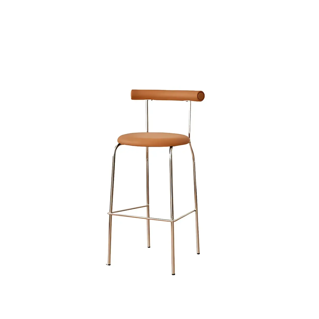 Modern Metal Comfort Cushion Durable High-Back Bar Stool | HomeyFad