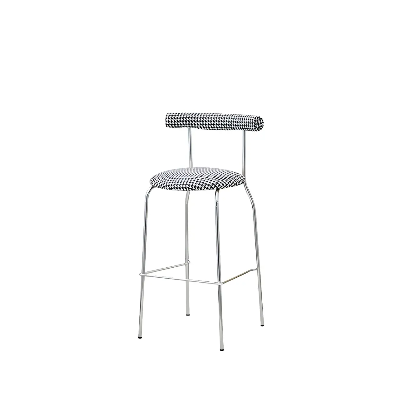 Modern Metal Comfort Cushion Durable High-Back Bar Stool Image - 12 | homeyfad